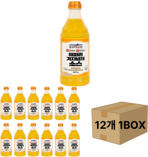 청우 더진한 해파리 겨자 냉채 소스, 880g, 12개