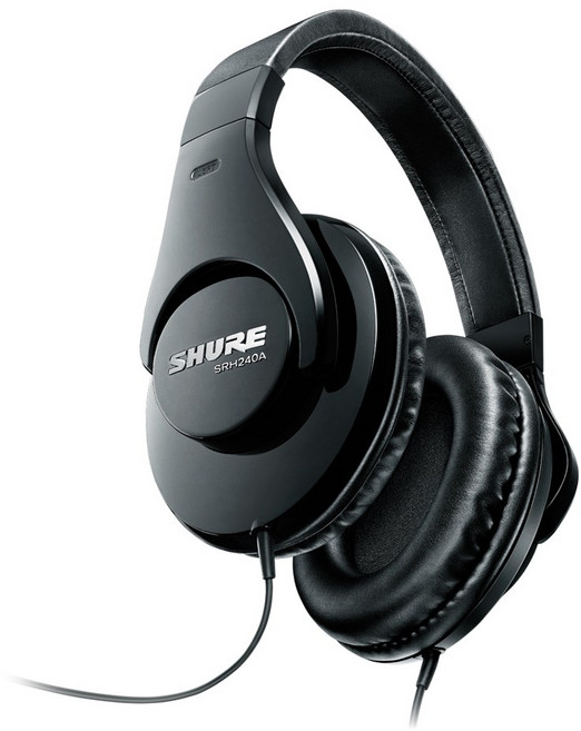 슈어 밀폐형 헤드폰, 블랙, SRH240A