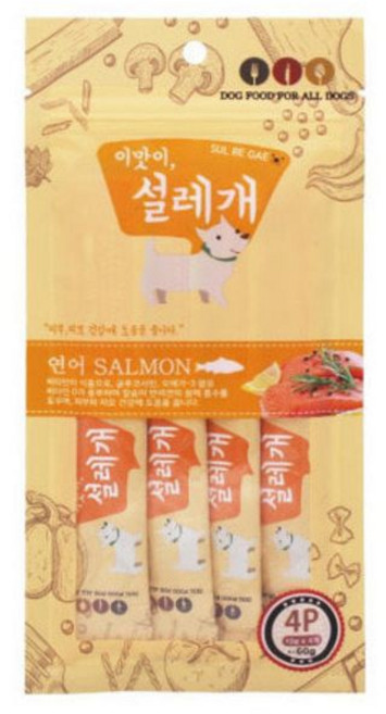 강아지 간식 츄르 파우치 영양 사료 연어 15gX4p