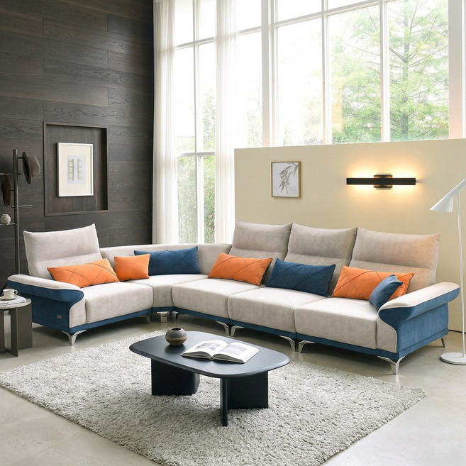 바우미스트 제르나 조야원단 리클라이너 모듈 코너 소파, 8인용(코너형)