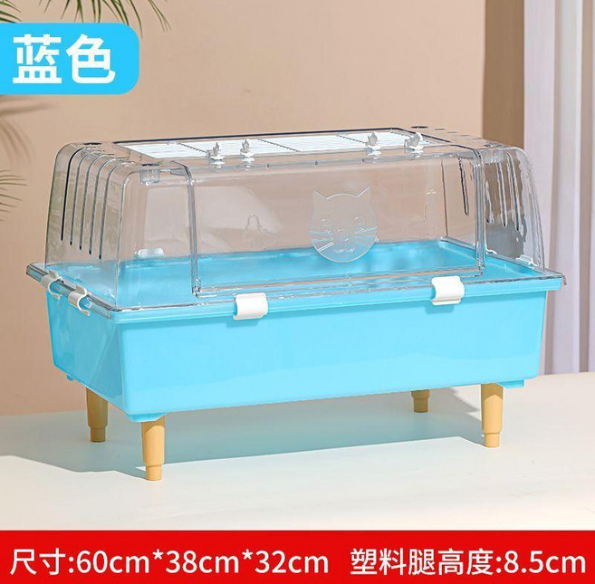 亞克力倉鼠籠 金絲熊籠子 透明籠 豪華造景別墅, 新品藍籠 透明觀景籠特惠, 1個