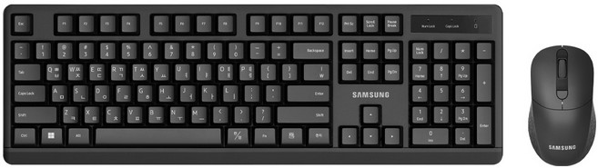 삼성전자 저소음 무선키보드마우스세트 SP-R1600 멤브레인 키보드 저소음 마우스 사무용 가정용, SP-R1600B, 블랙, 일반형