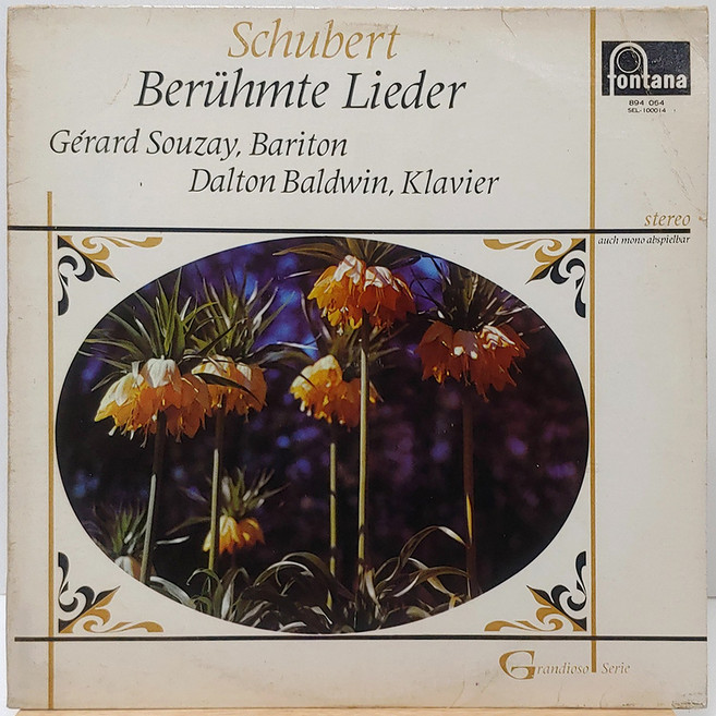 [중고LP] GERARD SOUZAY 제라르 수제 (Bariton) sings Schubert Beruhmte Lieder