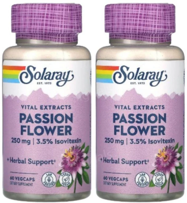 솔라레이 바이탈액스트래트스 패션플라워 250mg 60정 2병 시계꽃 플라보노이드 이소비텍신 - 쿠팡