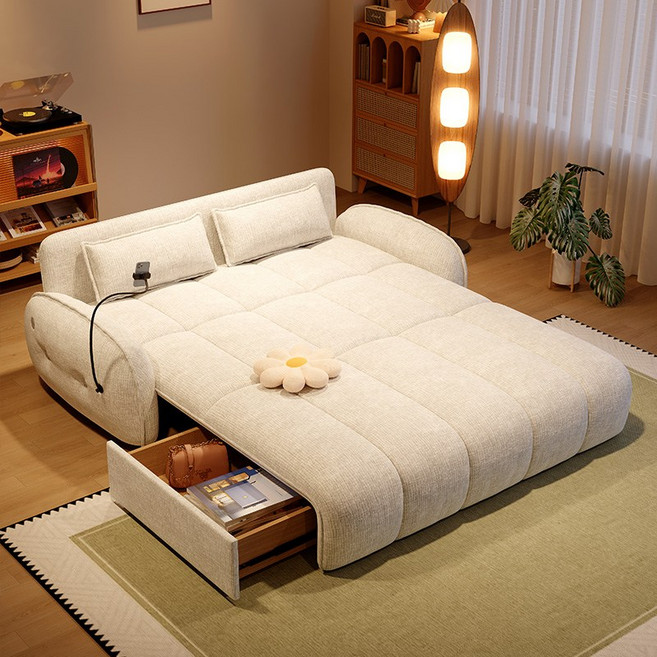 전동소파베드 슬라이딩 침대겸용쇼파 각도조절 수납 거실용 침대 접이식 모션베드, 198x200cm 라텍스, 미디엄그레이