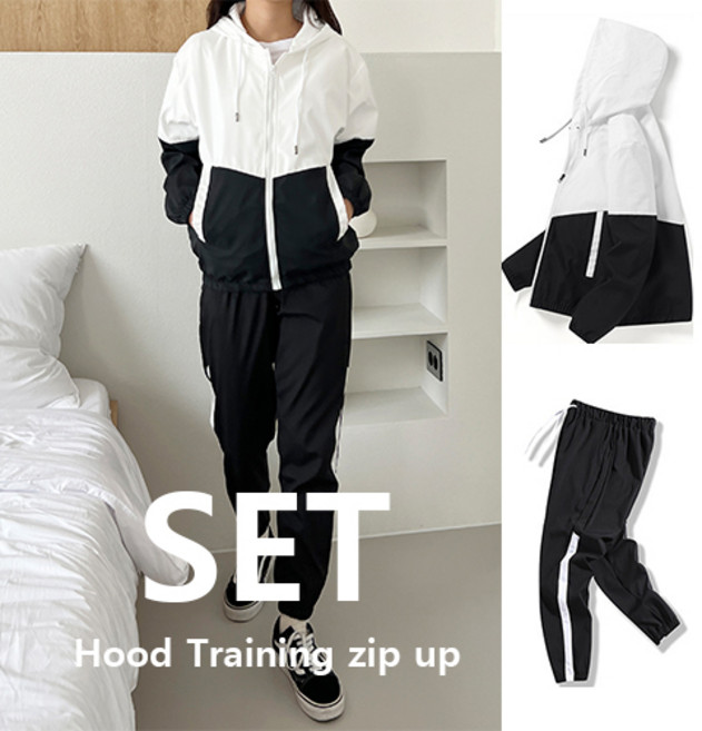 아노락 바람막이 상하세트 트레이닝복 후드 집업 세트