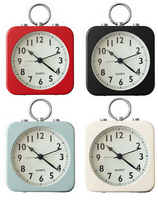 이몰리스 레트로 감성 탁상 시계 무소음 알람 시계, 아이보리