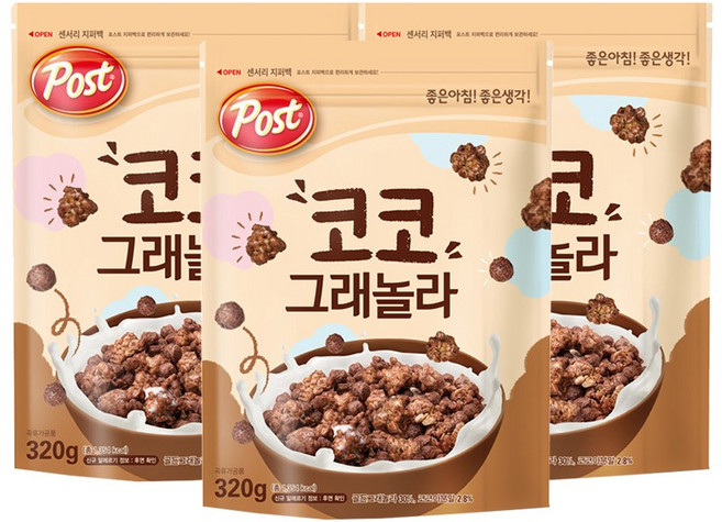 포스트 코코 그래놀라 320g x 3개+사은품랜덤증정(ID당1개), 상세페이지참조