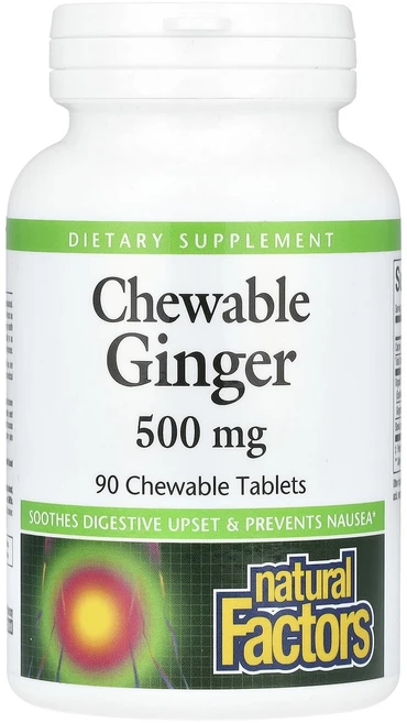 네츄럴팩터스 츄어블 진저 500mg 츄어블 90정, 5개 - 쿠팡