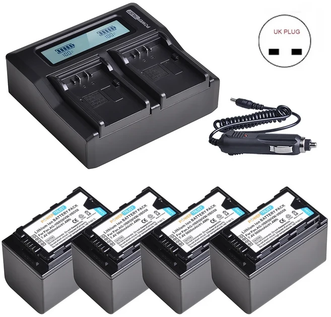 파나소닉용 VW-VBD58 배터리 듀얼 베이 충전기 AG-VBR59BGH1HC-X1 X1500HC-MDH3EAJ-PX270AG-CX10 CX350, 01 China Mainland, 05 4 pack EK kit