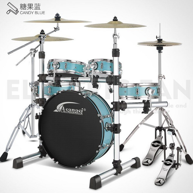 버스킹드럼 포터블 양면사용 드럼세트 이동식 초보자 가정용 4심벌즈, 3. 라이트블루 R80 4심벌즈, 1개