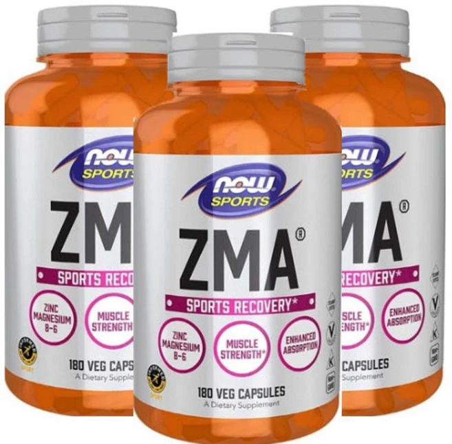 NOW Foods Sports ZMA 1PACKAGE 운동 후 회복 베지 캡슐, 180정, 3개 - 쿠팡