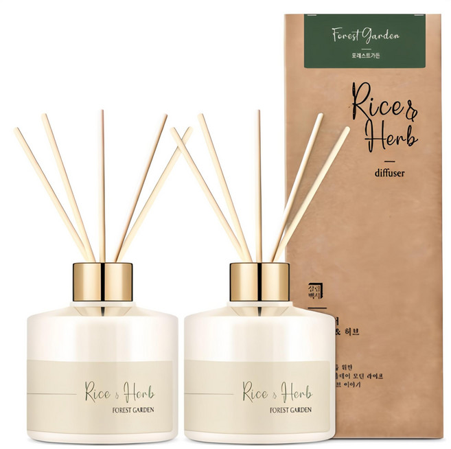 살림백서 라이스 앤 허브 디퓨저, 포레스트가든, 200ml, 2개