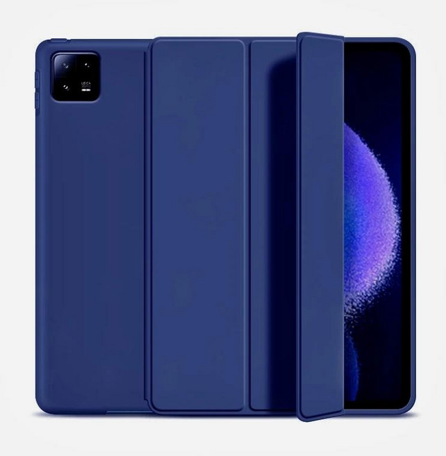 Xiaomi Pad 6 2023 용 Smat 케이스 Mi Pro 11 인치 PU 가죽 삼중 접이식 마그네틱 커버 Funda, [01] Xiaomi Pad 6, 01 Dark blue, 1개