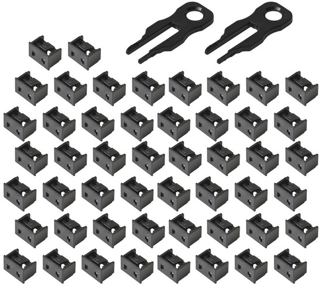 DUNIDEN SFP 포트락 잠금장치 키2개 알50개, 20mm, 1세트, 블랙