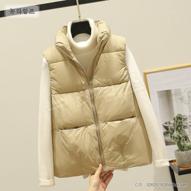 패딩 조끼 여 쇼트 코디 베스트 9V435