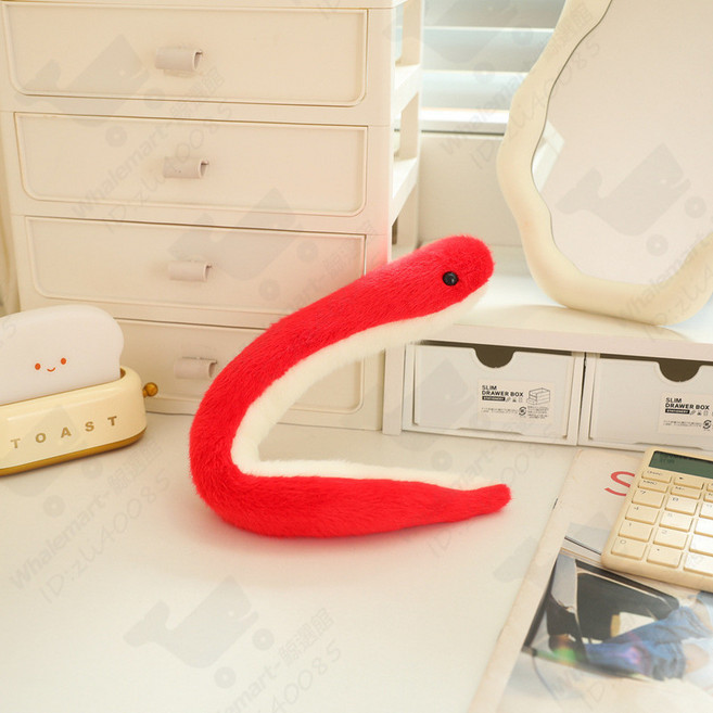 可愛蛇玩偶 2025蛇年吉祥物 毛絨玩具, 1個, 蛇年玩偶【红色】長約40cm