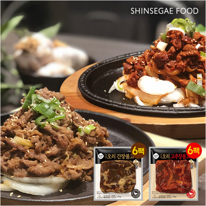 [신세계푸드(SHINSEGAE FOOD)] [무항생제] 1등급 바짝오리불고기 총 12팩(간장맛6팩+고추장맛6팩), 12개, 200g