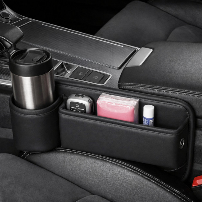 담다르 차량용 사이드 포켓정리함 자동차 수납, 블랙 운전석, 1개
