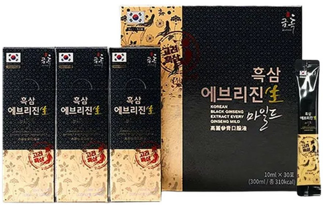흑삼 에브리진 생마일드 액상 스틱포장 300ml 30포 간편 휴대용 선물, 10ml, 30개