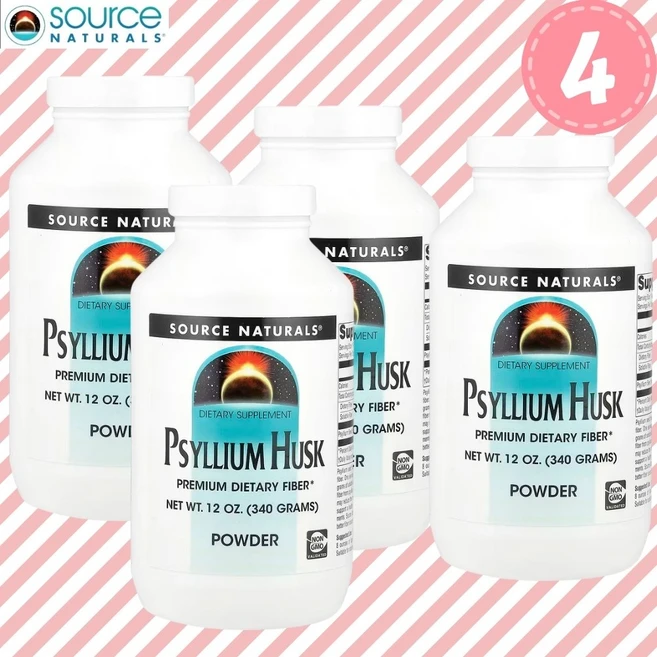 소스내추럴스 차전자피 가루 분말 차전자 340g 4개 - 쿠팡