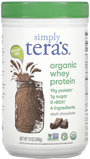 Simply Tera's 유기농 유청 단백질 다크 초콜릿 340g(12oz), SimplyTeras유기농유청단백질다크초콜릿340g12, 340g, 1개 - 쿠팡