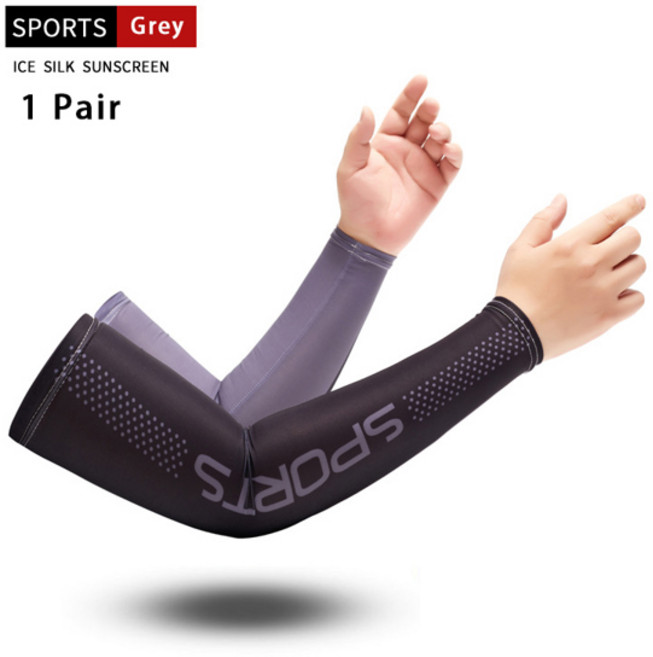 태양 보호를 위한 1쌍 팔 슬리브 사이클링 스포츠 런 농구를 남성 압축 슬리브, 1Pair-gray-A18, 1개