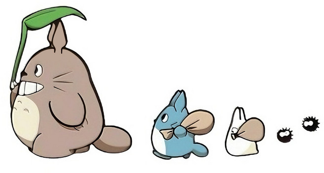 미리아 차량용 스티커 이웃집 토토로 데코 스티커, 2개, 왼쪽으로 향한 토토로