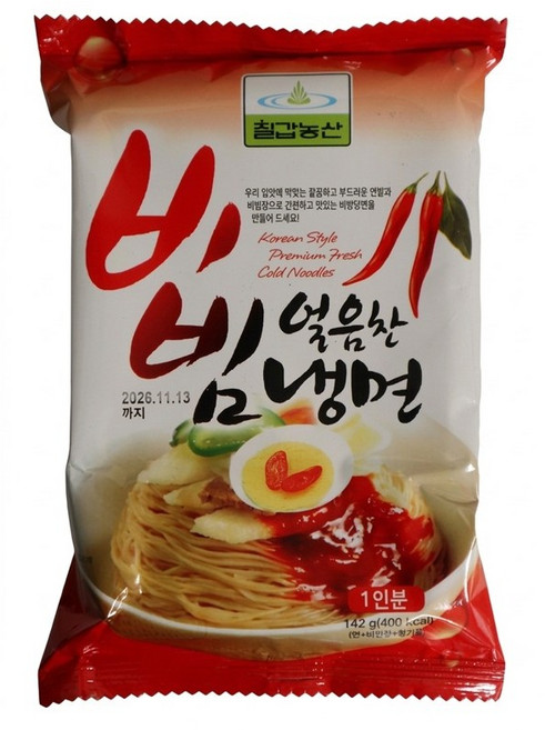 칠갑농산 얼음찬비빔냉면, 142g, 4개