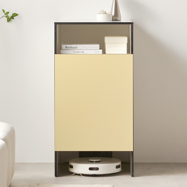 힘찬리빙 셀라 500 로봇청소기 선반 수납장 거실 로봇 청소기장 주방 로보락 보관함, 셀라 500 로봇청소기 선반 수납장(연노랑)