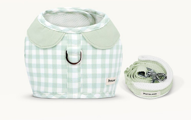 펫츠랜드 펫츠랜드 오데트 카라 하네스 + 리드줄 세트, 멜론그린, 1개