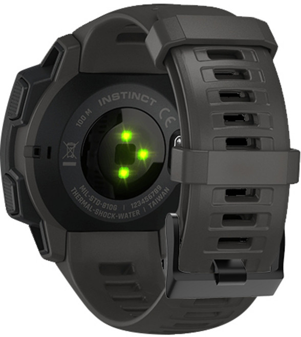 ibits 矽膠錶帶適用於 Garmin Instinct 本我系列, 黑色, 1個