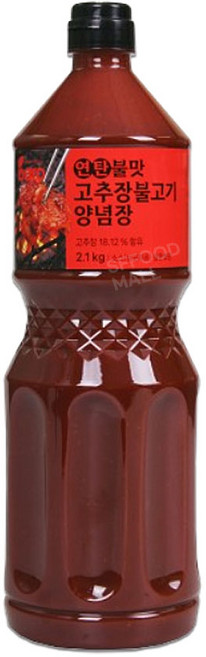 바로 연탄불맛 고추장불고기양념장 2.1kg 연탄향 불향소스 고추장불고기양념장 대용량 업소용, 1개