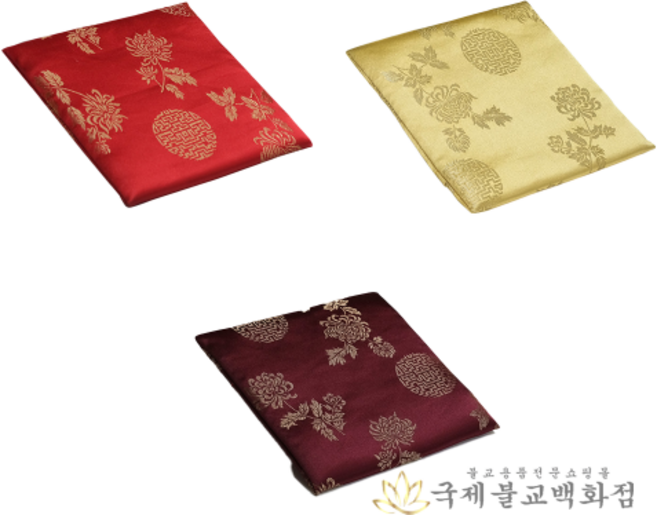 소불방석 요령방석 - 금사 전통국화 홍색 황금겨자색 자주색 세존방석 불교쿠션, 대, 1개