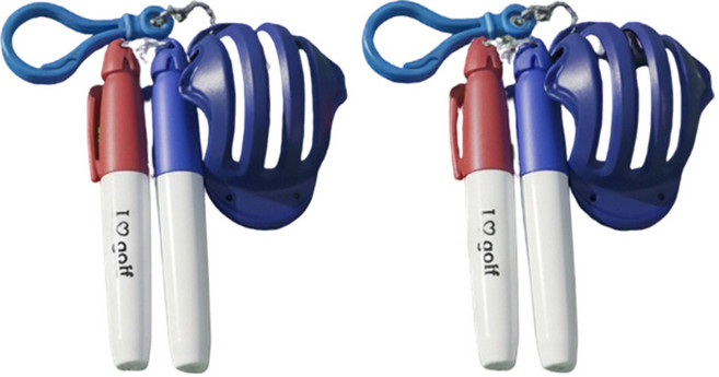 캐디샵 골프 삼선 볼라이너 펜 세트, 블루, 1세트