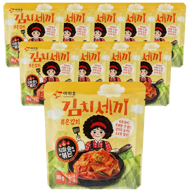 아워홈 김치세끼 볶음김치, 80g, 10개