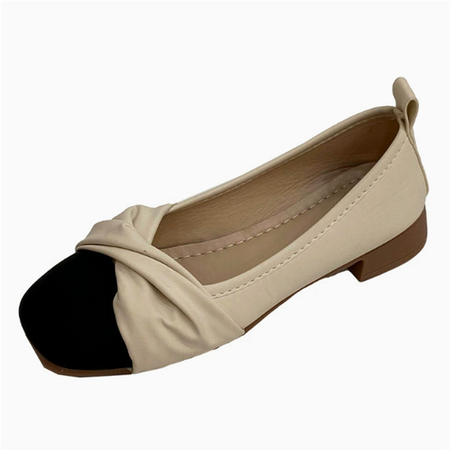 [히어로즈마트] 크로스 리본 포인트 투톤 플랫슈즈