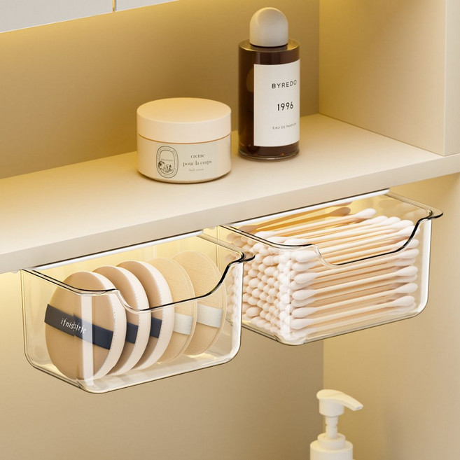 기프템 무타공 슬라이딩 히든 수납 서랍, 투명