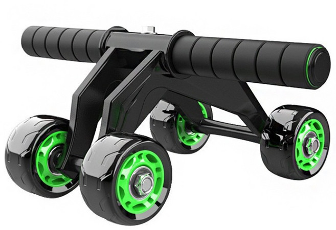 4휠 4베어링 홈트 AB슬라이드 복근 코어 운동 매트 포함, 그린