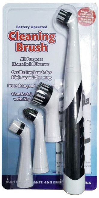 전기 브러시 클리너 스핀 스크러버 브러시 헤드가 포함된 무선 청소 장치, black and white