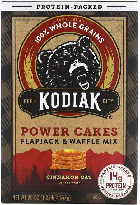 코디악케이크 109628 케이크 파우더 플랩잭 와플믹스 계피 귀리 567g, 1개