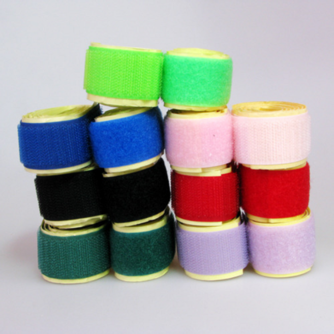 (재미스쿨) 1500 칼라 접착 찍찍이 테이프 2.5cmX78cm 까슬이 보슬이 (혼합세트), 노랑, 1개