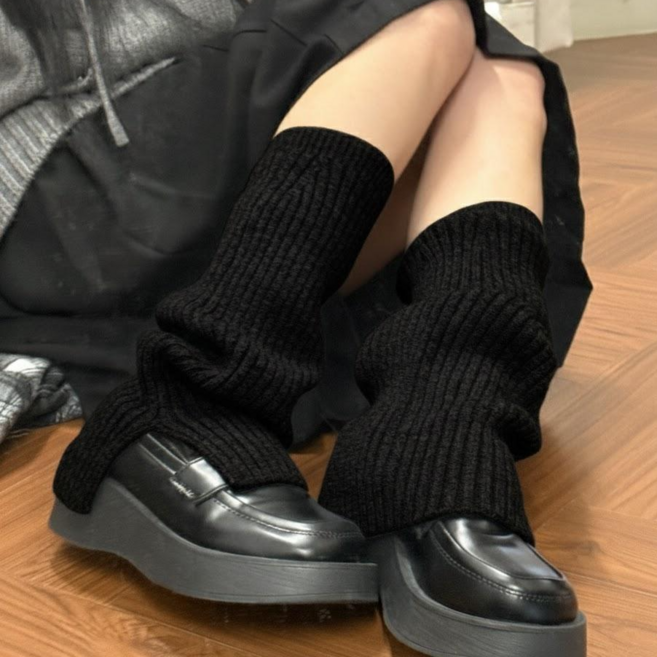 블루씨티 겨울용 종아리커버 세이후쿠 니트 밑단 트임 뜨개 레그워머