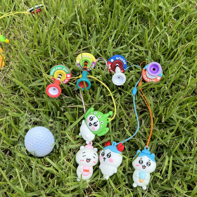 골프티걸이 쿵야 귀여운 티꽂이 캐디 버디나비 라운딩 필드용품 골프초보 티샷 분실방지, 4개