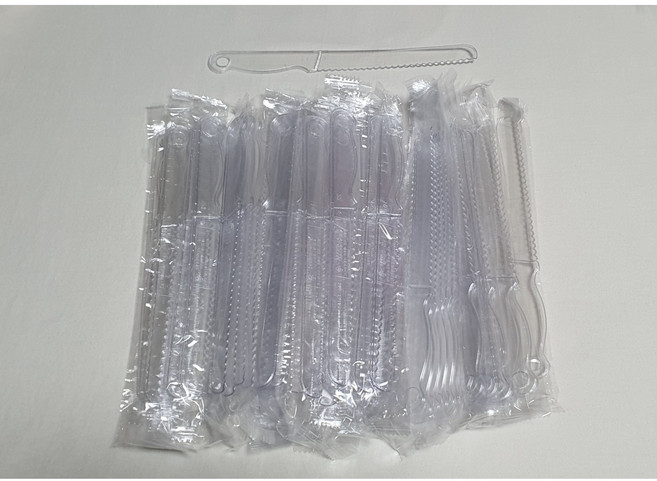 파티용품 케익 칼 투명미니 롤케익칼 100개 한묶음(21.5cm)