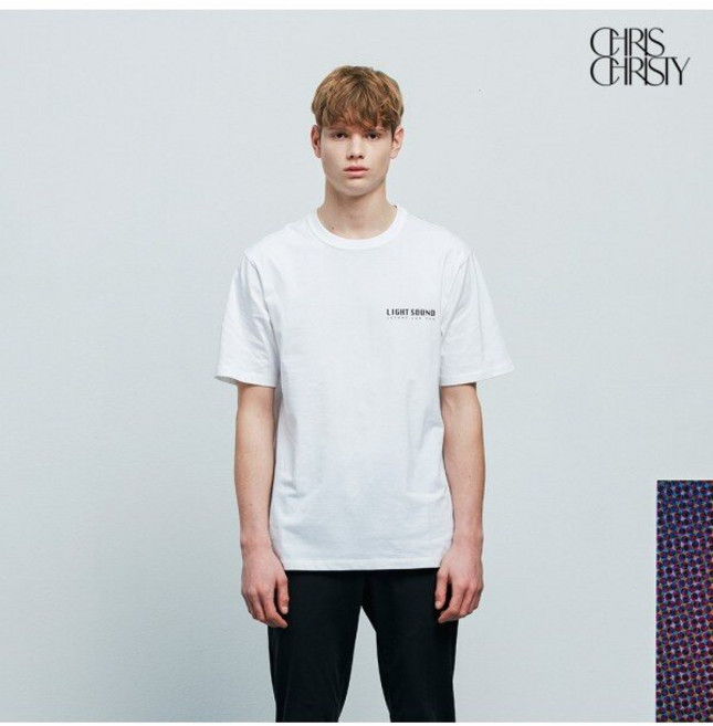 크리스크리스티 남성용 스몰 레터링 프린트 반팔티셔츠 KKMASWMLP05