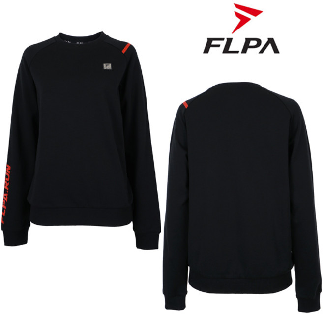 플라이파워 플파 맨투맨 티셔츠 배드민턴 상의 긴팔티 블랙 MT-20402BK 남성 여성 공용 배드민턴복