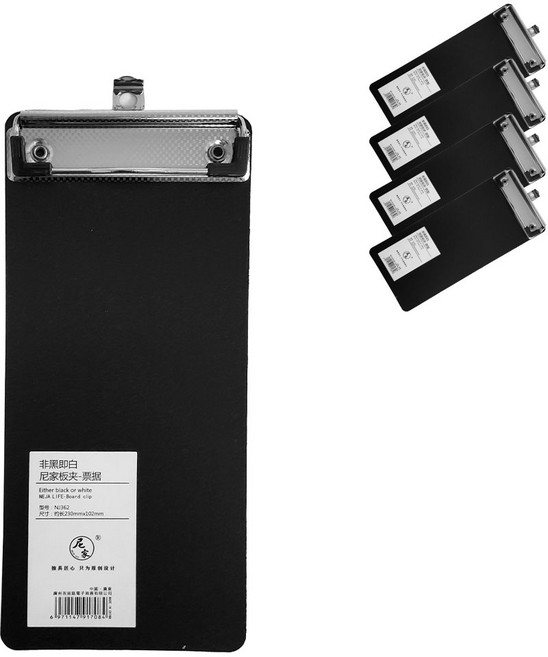 살림모아 영수증 메모 꽂이패드, 블랙 5개