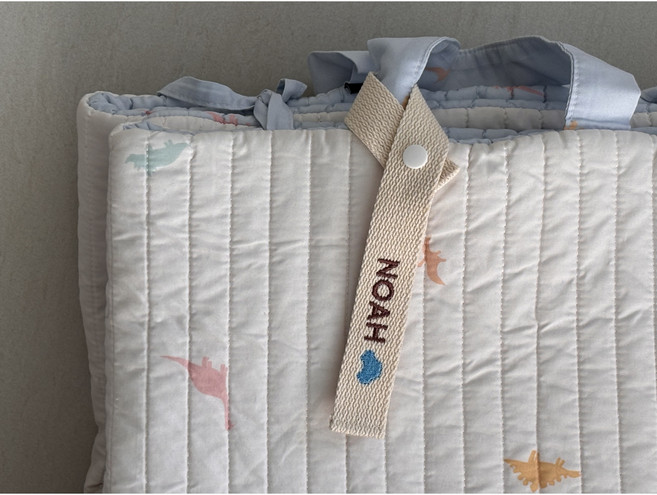 자수 스트랩 네임택 6종 낮잠이불 어린이집 인형 아기 바느질 위치 자수 추천 이름표 똑딱이 리본