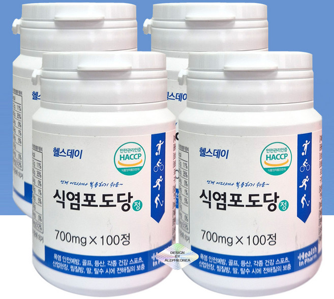 헬스데이 먹는 식염 포도당, 4개, 100정